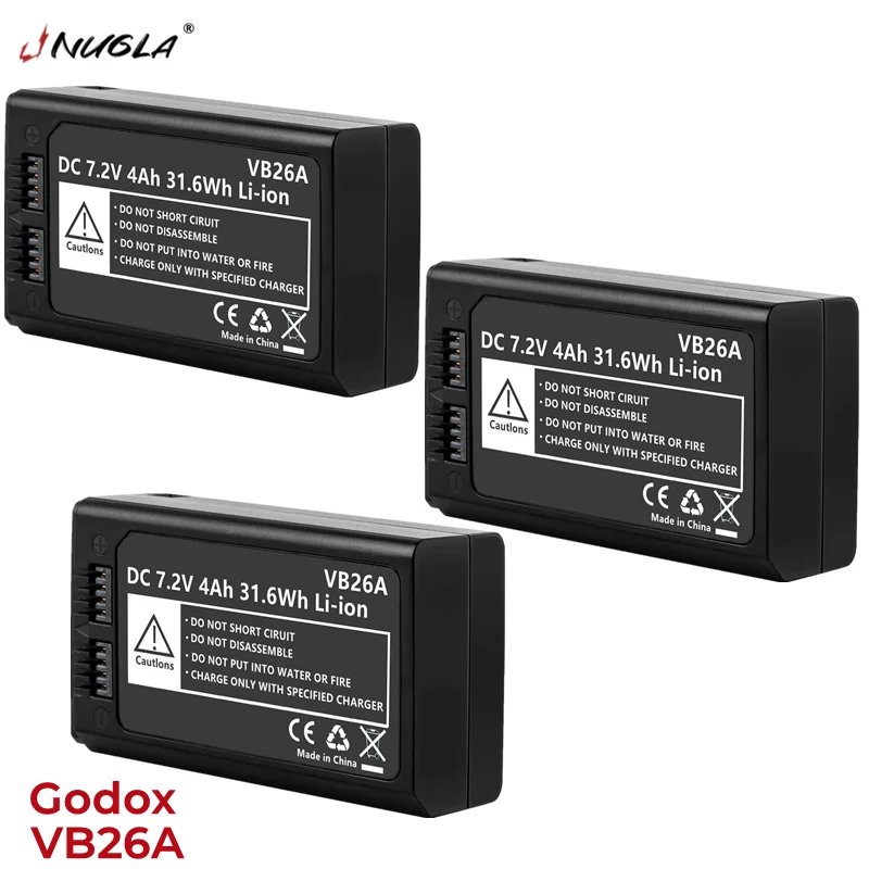 5x 7.2V/4000mAh VB26A Li-Ion Polymer Rechargeable Batteries for GodoxV1S V1C V1N V1F V1O VB26A V860IIIRound Head Flash Speedlite 
5x 7.2V/4000mAh VB26A Li-Ion Polymer Rechargeable Batteries for GodoxV1S V1C V1N V1F V1O VB26A V860IIIRound Head Flash Speedlite