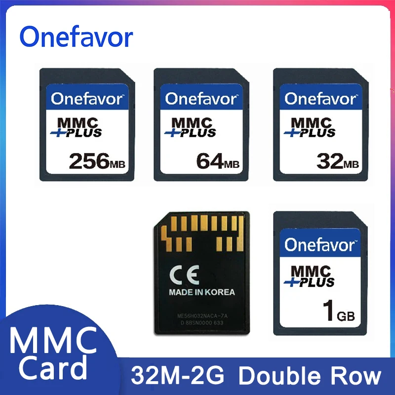 

Onefavor 1Pc MMC Memory Card 13Pins Double Row 32M 64M 128M 256M 512M 1G 2G Voltage MultiMedia Card Old Camera Mobile Phone