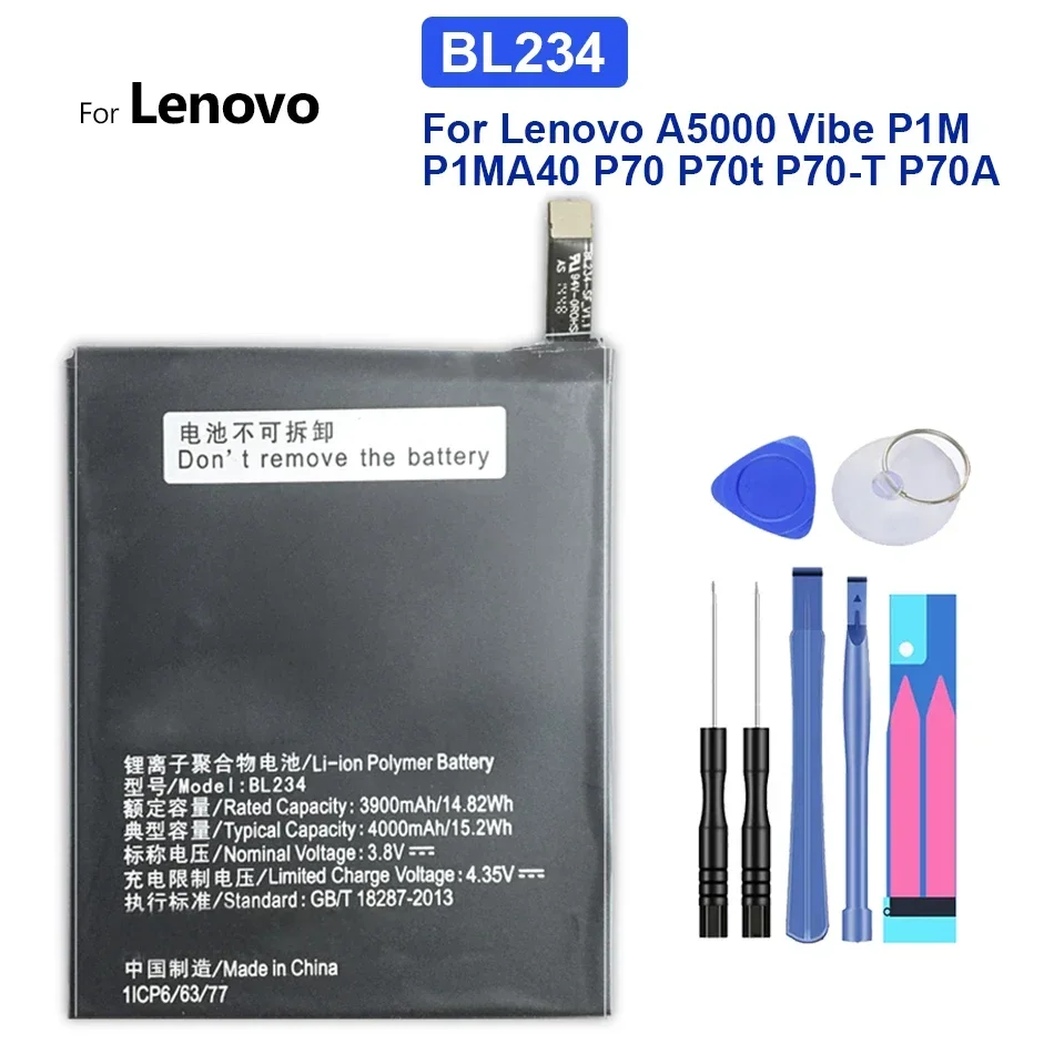 

Battery For Lenovo A5000 Vibe, BL234, P1M, P1MA40, P70, P70t, P70-T, P70A, P70-A, With Free Tools, New, BL234