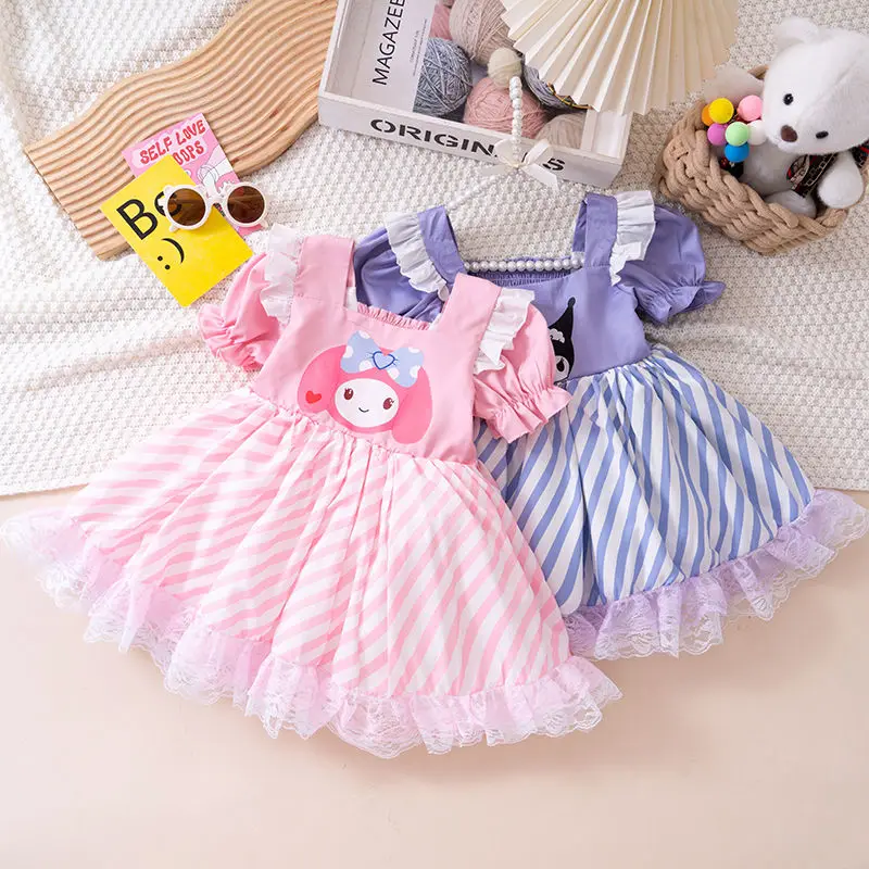 Girly Heart Kawaii Sanrio Anime Kuromi Princess Dress Summer Cute Cartoon My Melody Short Sleeve Skirt Clothing Gifts for Girls
Girly Heart Kawaii Sanrio Anime Kuromi Princess Dress Summer Cute Cartoon My Melody Short Sleeve Skirt Clothing Gifts for Girls