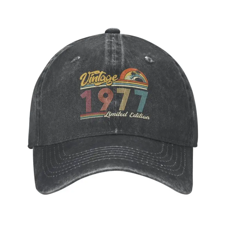 Cool Cotton Vintage Limited Edition 1977 Birthday Gift Baseball Cap Women Men Custom Adjustable Unisex Dad Hat Summer
Cool Cotton Vintage Limited Edition 1977 Birthday Gift Baseball Cap Women Men Custom Adjustable Unisex Dad Hat Summer
