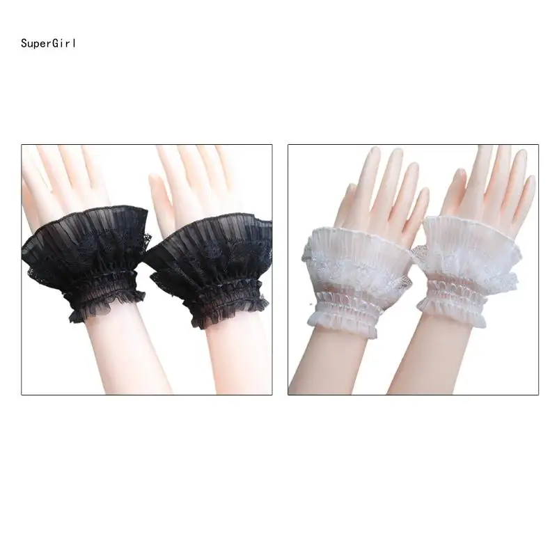 

Layered Lace Cuff Stretch Bracelet False Sleeves Wrist Cuffs Autumn & Winter Wild Sweater Decorative Sleeves Wrist Sleev