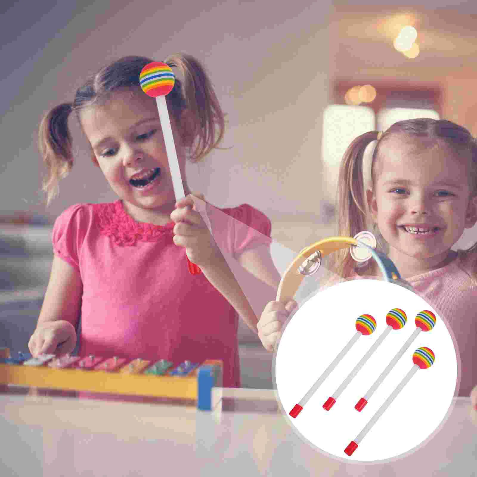 

Детские фетровые барабанные палочки Lollipop, искусственные барабанные палочки с пенопластовой головкой, детские музыкальные инструменты, барабанные барабаны