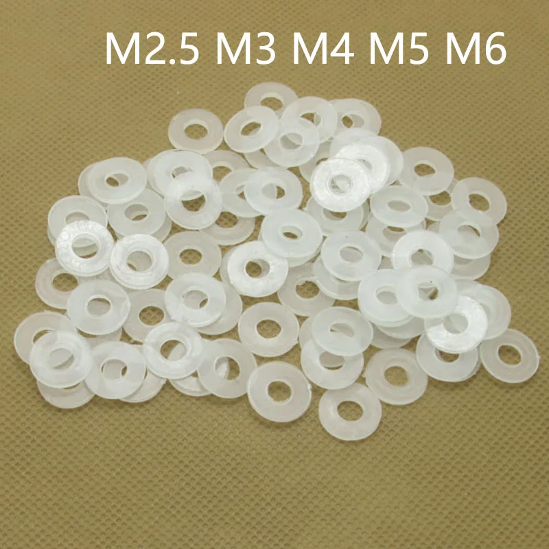 

100Pcs M2.5 M3 M4 M5 M6 Plastic PE Translucent Insulating Plain Gasket Ring Spacer Insulation And Shockproof Flat Washer