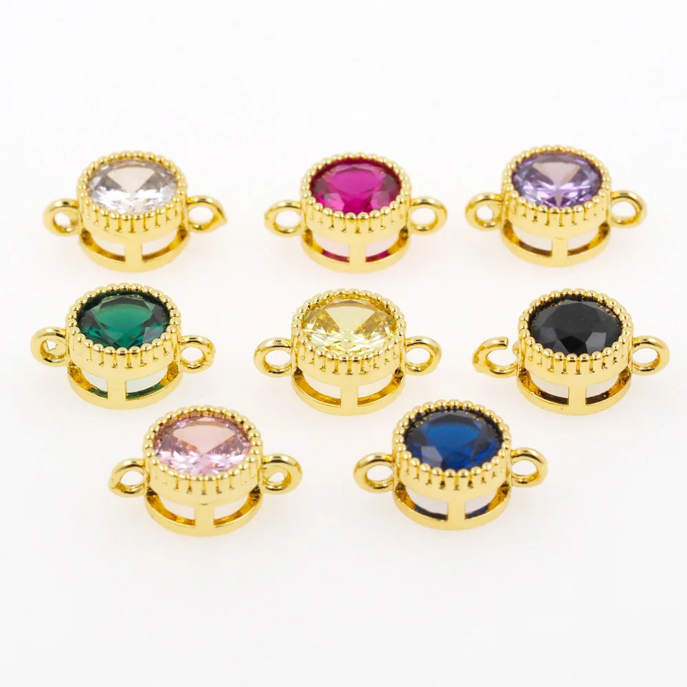 2PCS Luxury Colorful CZ Zircon Round Pendant Bracelet Connector Gold Plated DIY Jewelry Women Necklace Accessories For Girl
2PCS Luxury Colorful CZ Zircon Round Pendant Bracelet Connector Gold Plated DIY Jewelry Women Necklace Accessories For Girl