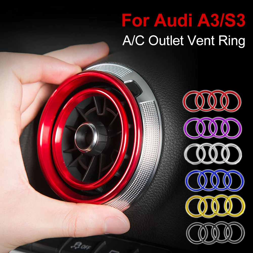 4 pcs Car Center Console Alloy Air Outlet Inner Ring Decorative Stickers Suitable for Audi A3 S3 14-22 Car Interior Accessories
4 pcs Car Center Console Alloy Air Outlet Inner Ring Decorative Stickers Suitable for Audi A3 S3 14-22 Car Interior Accessories