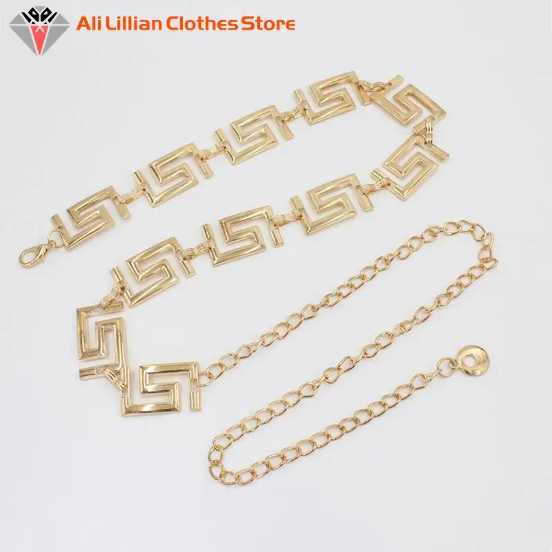 

Fashion Circle Metal Waist Chain Belt Women'S Gold Silver Hollow Out Chain Waistband Hip Hop Style Waist Belts Dress Accessor