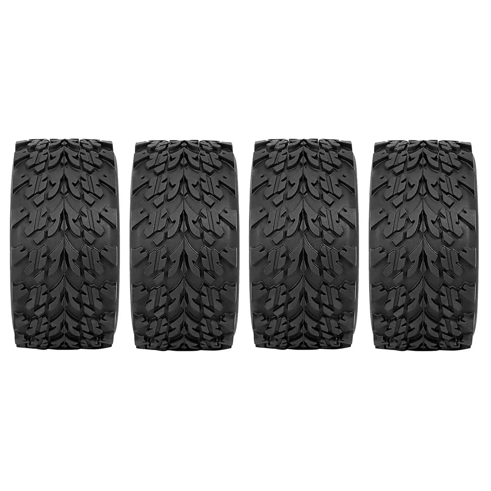 

4 Pieces RC Wheels and Tires Wear Resist Replacement Lightweight RC Car Rubber Tire 12mm Hex for 1:10 RC Car Upgrade Parts Accs