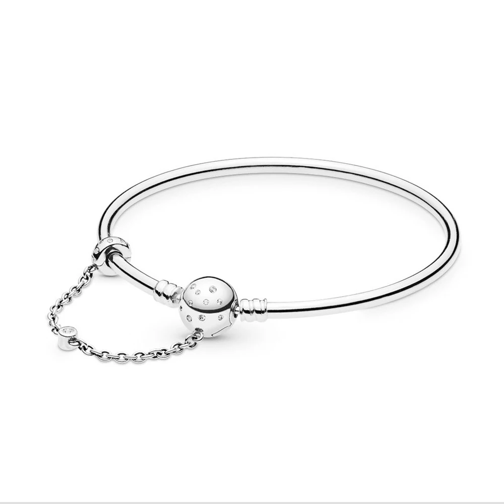 

Authentic 925 Sterling Silver Moments True Uniqueness "One in a Million" Fashion Bangle Fit Women Bead Charm Gift DIY Jewelry