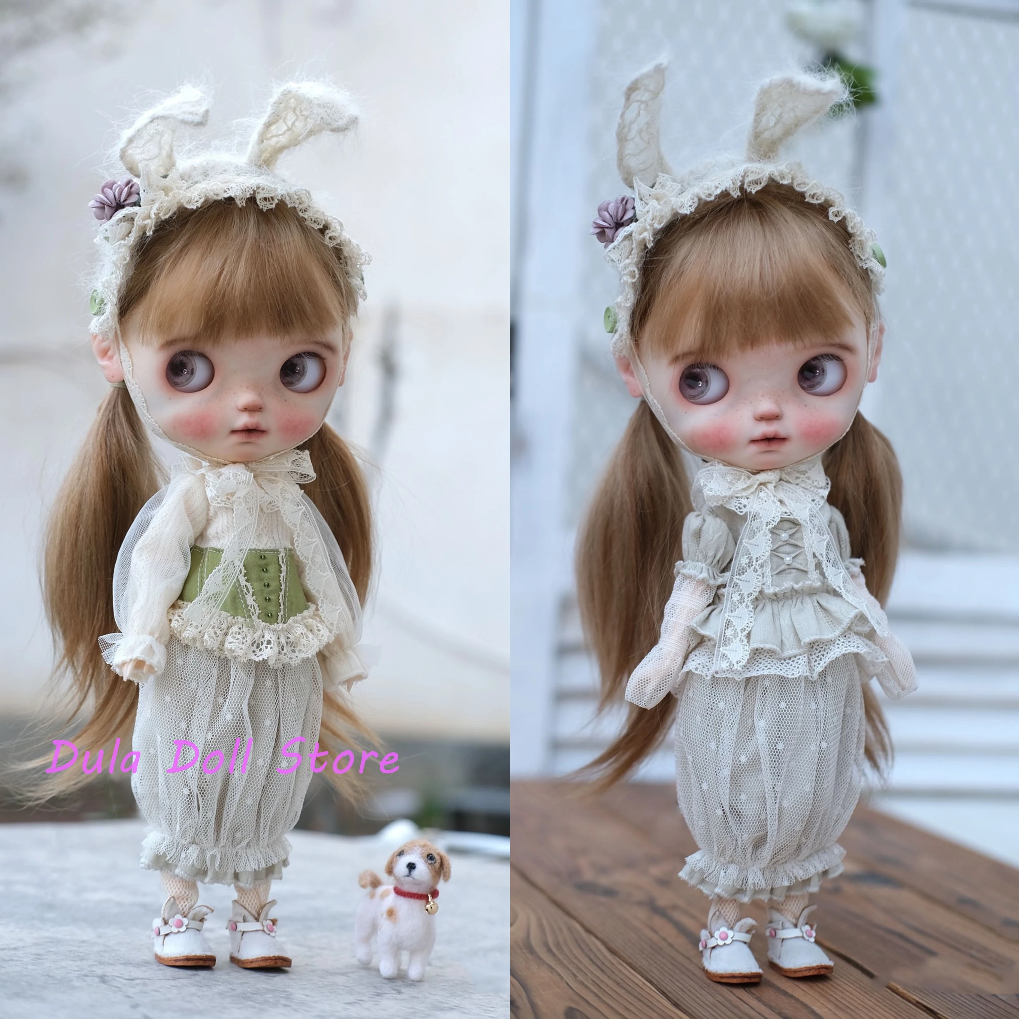 

（New Arrivals Special）Dula Doll Clothes Dress Green rabbit set Blythe ob24 ob22 Azone Licca ICY JerryB 1/6 Bjd Doll