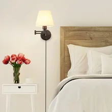 Indoor Plug-in Wall Lamp LED Nordic Modern Bedroom Bedside Lamp Hotel Corridor Wrought Iron Wall Lamp 
Indoor Plug-in Wall Lamp LED Nordic Modern Bedroom Bedside Lamp Hotel Corridor Wrought Iron Wall Lamp