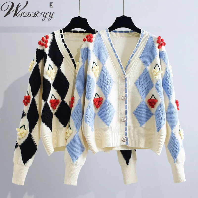 Korean Fashion Print Knitted Cardigans Women Sweet Single Breasted Kawaii Sweater Coat Office Lady Retro Ong Sleeve Cropped Top
Korean Fashion Print Knitted Cardigans Women Sweet Single Breasted Kawaii Sweater Coat Office Lady Retro Ong Sleeve Cropped Top