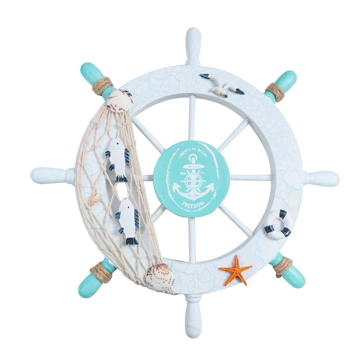 

Wheel Decor Ship Nautical Wall Wooden Steering Beach Boat Bathroom Home Decoration For Decorations Anchor Fishing Net Art Pirate