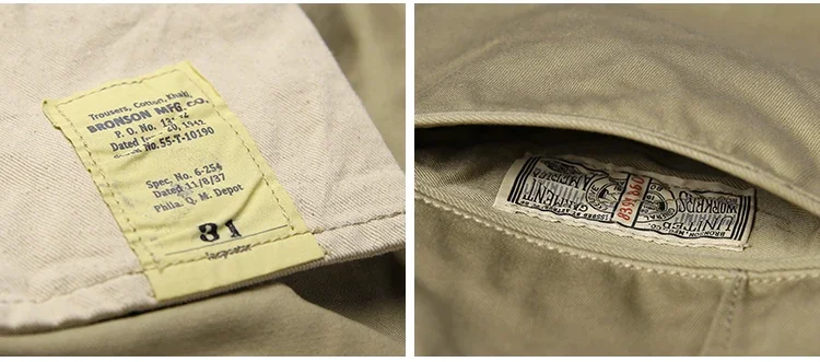 Rugged Bronson Army Chino Trousers 1942 Pattern Khakis Military Style Casual Pants 48 S8612a10b66fc4d68a24213577287ca71h