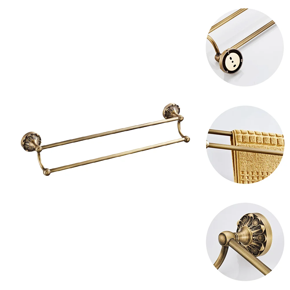 Double Towel Bar Bathroom -mounted Holder Exquisite Storage Fine Household Bracket Hand Brass
Double Towel Bar Bathroom -mounted Holder Exquisite Storage Fine Household Bracket Hand Brass