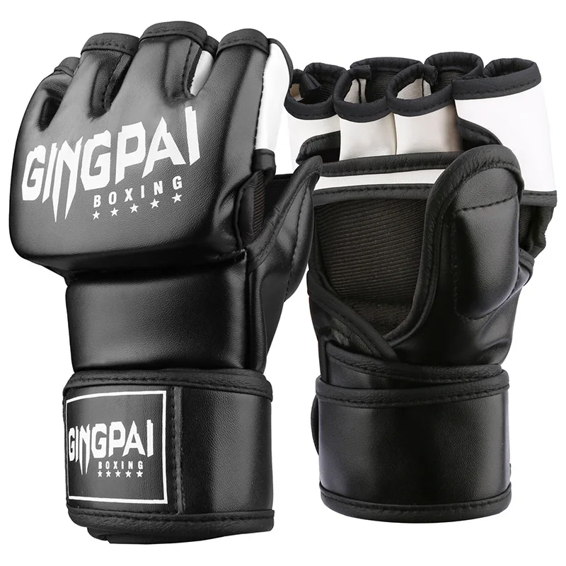 

Боксерские перчатки с открытыми пальцами для взрослых, дышащие боевые тренировочные перчатки с закрытыми пальцами для ММА, спортивные бойцовские тренировочные перчатки