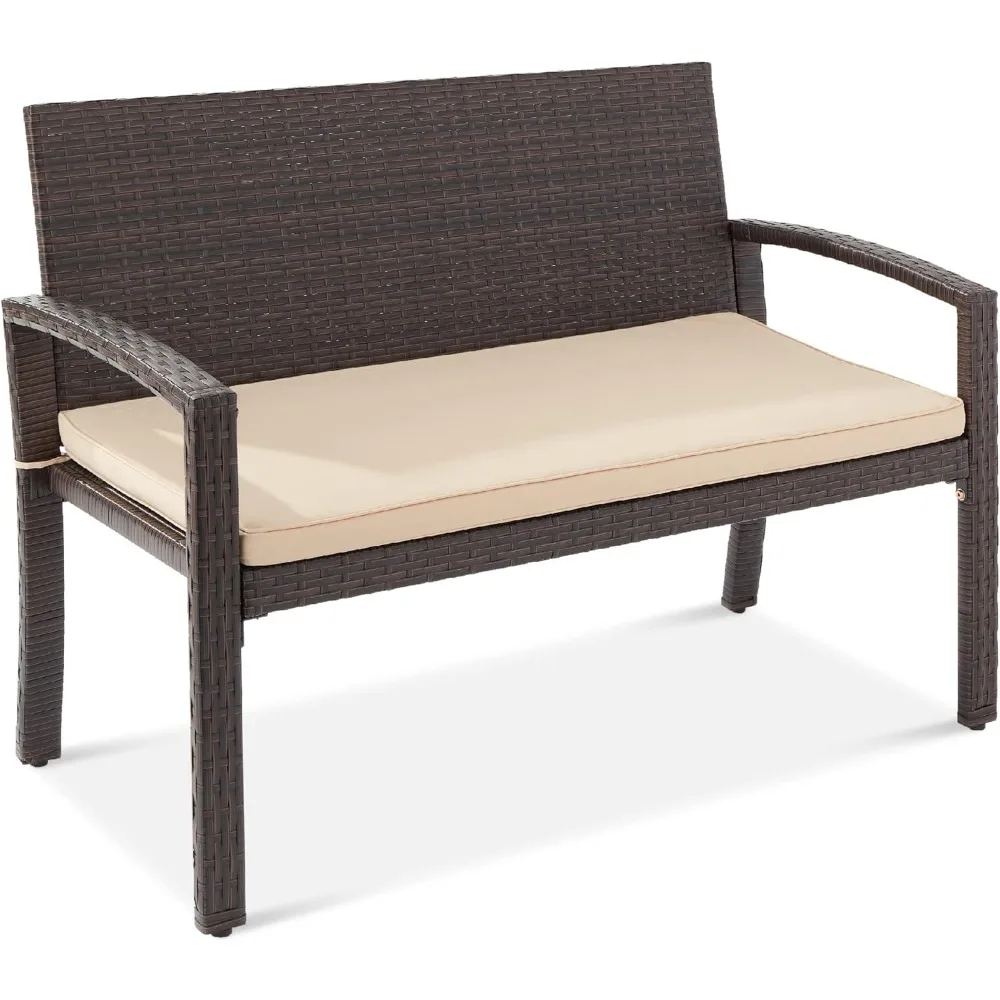 Garden Bench, 2-Person Wicker Garden Patio Benches Seating Furniture W/Seat Cushion, 700lb Capacity - Brown/Tan Outdoor Bench
Garden Bench, 2-Person Wicker Garden Patio Benches Seating Furniture W/Seat Cushion, 700lb Capacity - Brown/Tan Outdoor Bench