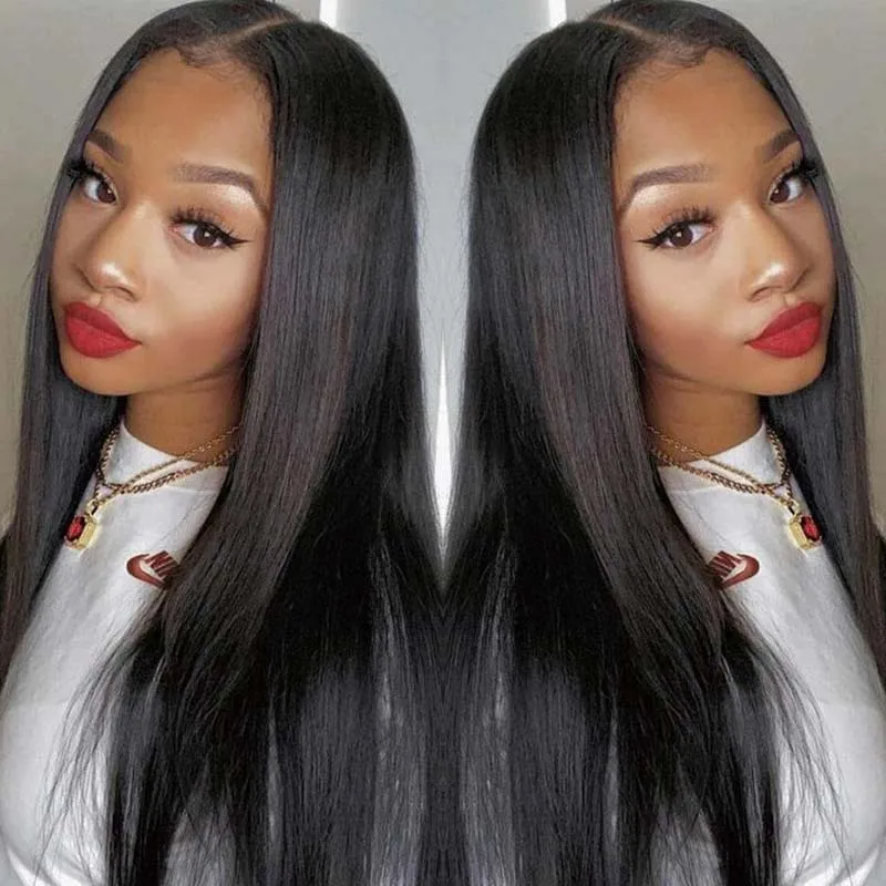 

24 Inch 13X4 HD Clear Lace Frontal Wig Straight Lace Front Wigs Human Hair Human Hair Pre Plucked with Baby Hair for Black Women