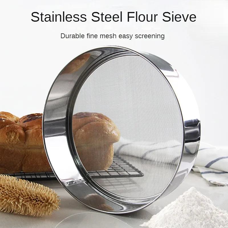 

Flour Sifter for Baking,Stainless Steel Fine Mesh Strainers,40Mesh Round Sifter Steel,Baking Cake Bread,Colander,Food,Rice,Pasta