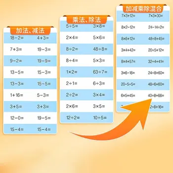 분할 수학 워크북, 구두 산수 특수 훈련, 수학 훈련서, 필기 덧셈 뺄셈