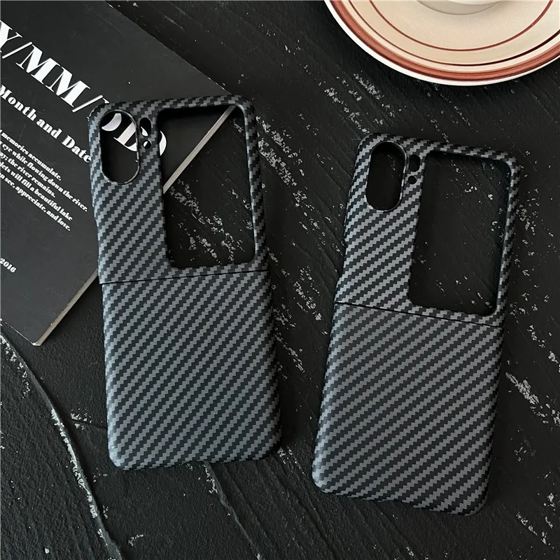 

Carbon Dimension Texture Phone Case For OPPO Find N2 Flip PC Hard Shell Shockproof Cover