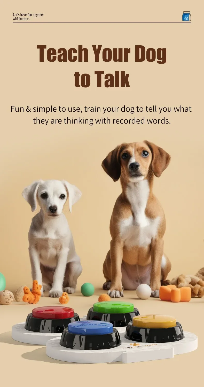 New Pet Communication Button Upgrade Recording Dog Ring Dog Interactive Training Sound Button Pet Toys
New Pet Communication Button Upgrade Recording Dog Ring Dog Interactive Training Sound Button Pet Toys