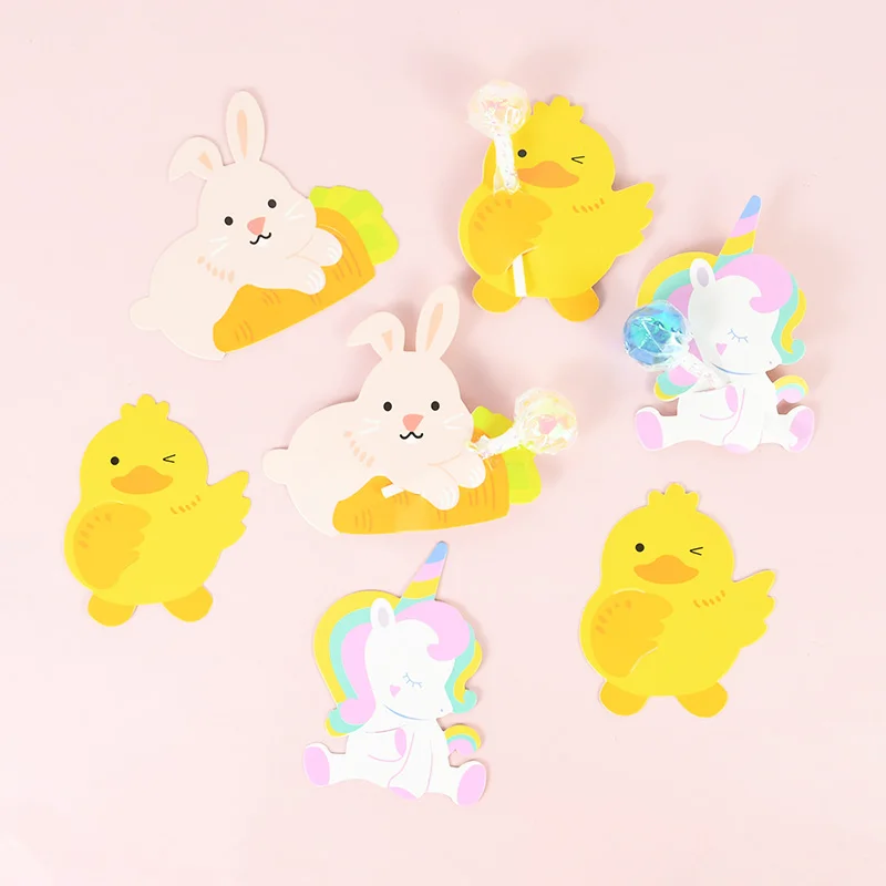 50pcs Cartoon Rabbit Lollipop Packaging Cards Easter Bunny Unicorn Chicken Candy Package Birthday Gifts Easter Party Decoration
50pcs Cartoon Rabbit Lollipop Packaging Cards Easter Bunny Unicorn Chicken Candy Package Birthday Gifts Easter Party Decoration