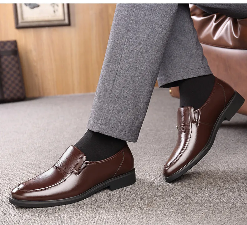 STRONGSHEN Italian Men Leather Shoes Warm Height Increase 6CM Loafers Dress Moccasins Breathable Slip on Driving Shoes Size 48 STRONGSHEN Italian Men Leather Shoes Warm Height Increase 6CM Loafers Dress Moccasins Breathable Slip on Driving Shoes Size 48