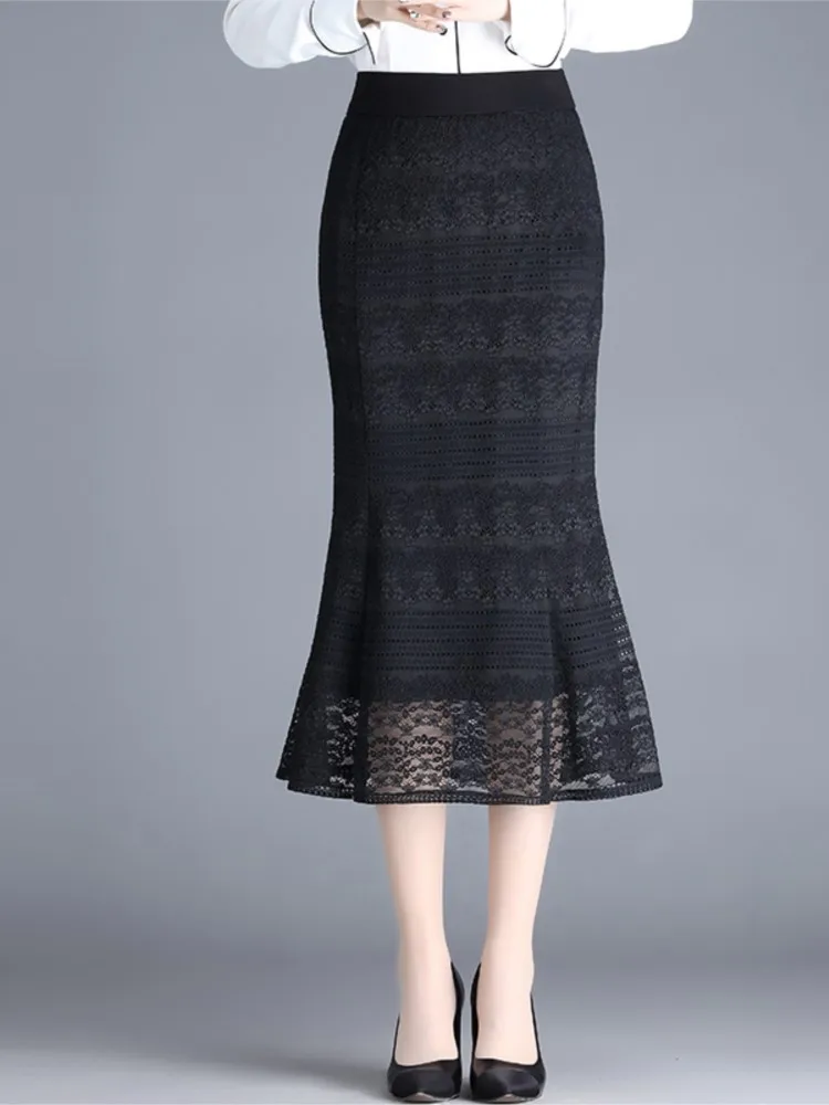 Women Lace Warp Hip Trumpet Skirt New Spring Summer Lace Mermaid Skirt Fairy Temperament Fishtail Skirt Office Lady Skirt
Women Lace Warp Hip Trumpet Skirt New Spring Summer Lace Mermaid Skirt Fairy Temperament Fishtail Skirt Office Lady Skirt