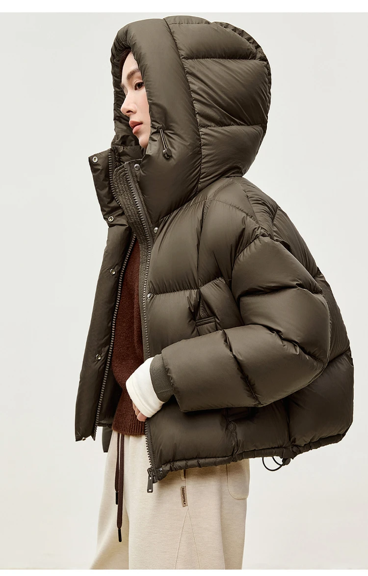 SENTUBILA Hooded Puffer Down Coat for Women 2024 Winter Lightweight Warmth 90% White Duck Down Short Jacket Outerwear W44Y55965 SENTUBILA Hooded Puffer Down Coat for Women 2024 Winter Lightweight Warmth 90% White Duck Down Short Jacket Outerwear W44Y55965
