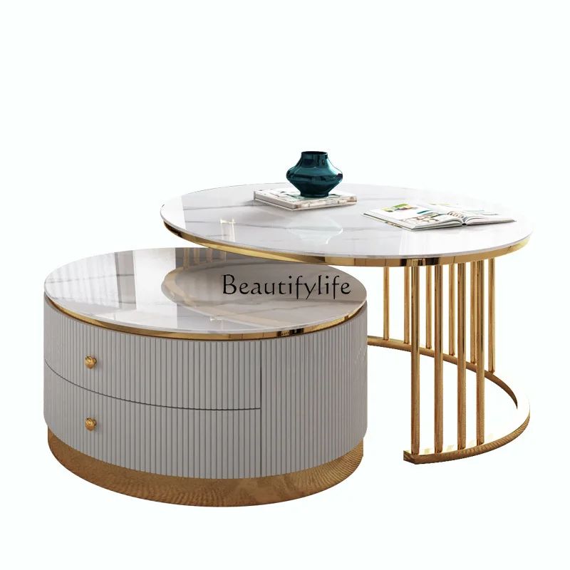 Light Luxury Post-Modern Stone Plate Coffee Table Combination Size round Nordic Creative Simple Tea Table
Light Luxury Post-Modern Stone Plate Coffee Table Combination Size round Nordic Creative Simple Tea Table