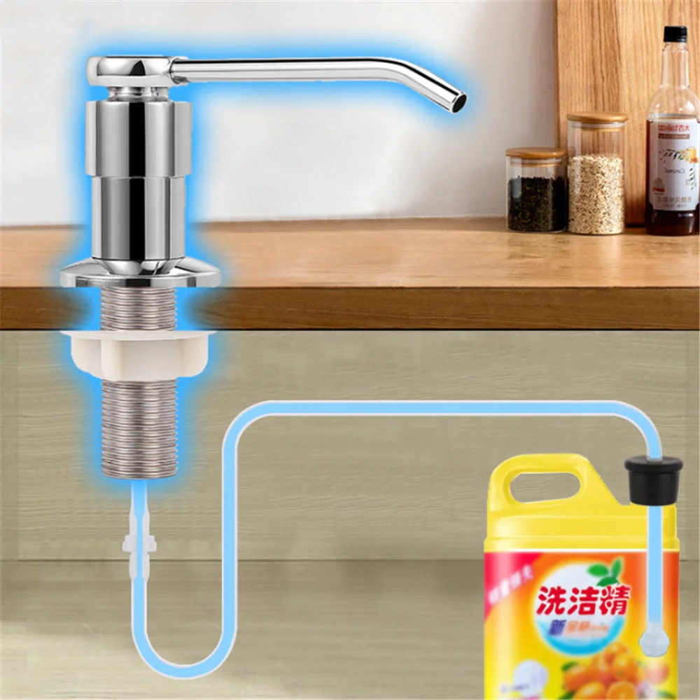 Kitchen Sink Liquid Soap Dispenser Pumps Stainless Steel Head Sink Hand Lotion Soap Dispensers with Tube Hose Bottle Accessories
Kitchen Sink Liquid Soap Dispenser Pumps Stainless Steel Head Sink Hand Lotion Soap Dispensers with Tube Hose Bottle Accessories