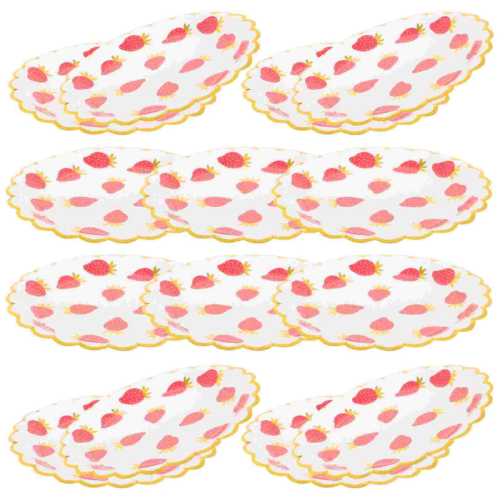 

24 Pcs Strawberry Paper Plate Decorations Party Supplies Dessert Theme Baby Birthday Plates