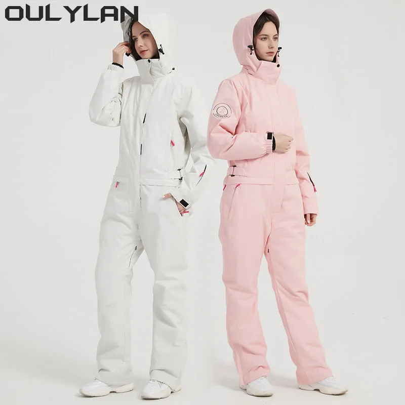 

Комбинезон Oulylan, зимняя ветрозащитная Водонепроницаемая дышащая одежда, лыжный костюм, лыжный костюм, комплект для мужчин и женщин, цельный женский костюм для сноуборда