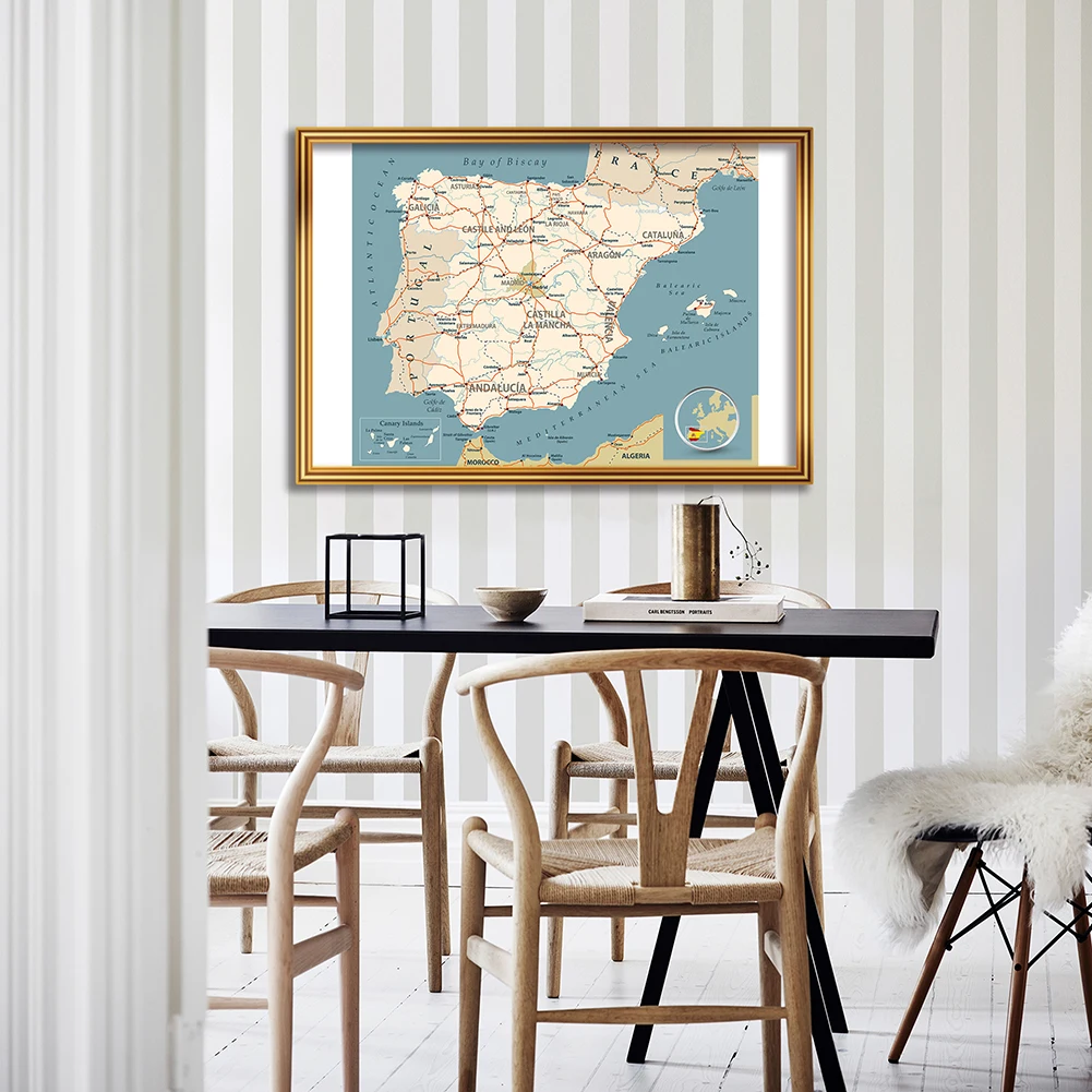 90*60cm The Spain Political Map In Spanish Spray Canvas Painting Wall Poster Living Room Home Decor School Supplies Travel Gift
90*60cm The Spain Political Map In Spanish Spray Canvas Painting Wall Poster Living Room Home Decor School Supplies Travel Gift