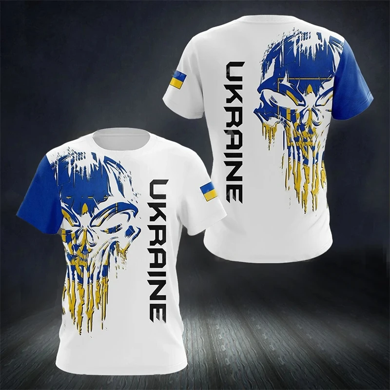 

Ukraine Men's T-shirts Ukrainian National Emblem Flag 3D Print O-Neck Oversized Short Sleeve Jersey Fashion Men Clothing T Shirt