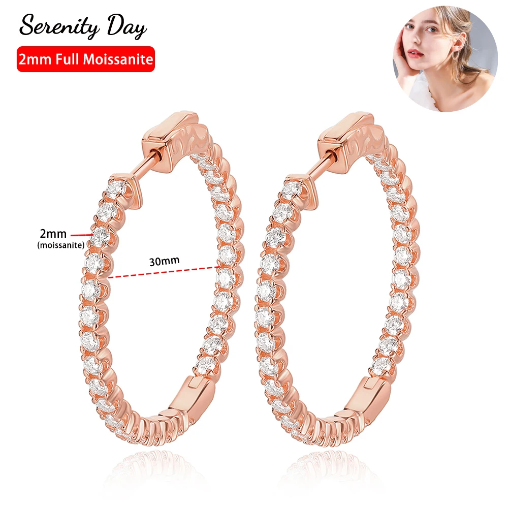 Serenity D Color 2mm Full Moissanite Hoop Earrings For Women Man S925 Silver Plated 18K 1.56cttw Wedding Earrings Fine Jewelry
Serenity D Color 2mm Full Moissanite Hoop Earrings For Women Man S925 Silver Plated 18K 1.56cttw Wedding Earrings Fine Jewelry