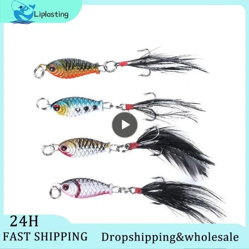 

2.5cm 4g Fishing Lure With Feather Sharp Hook Crankbait Fishing Baits For Freshwater Saltwater Fishing Tackle Wobblers Swimbait