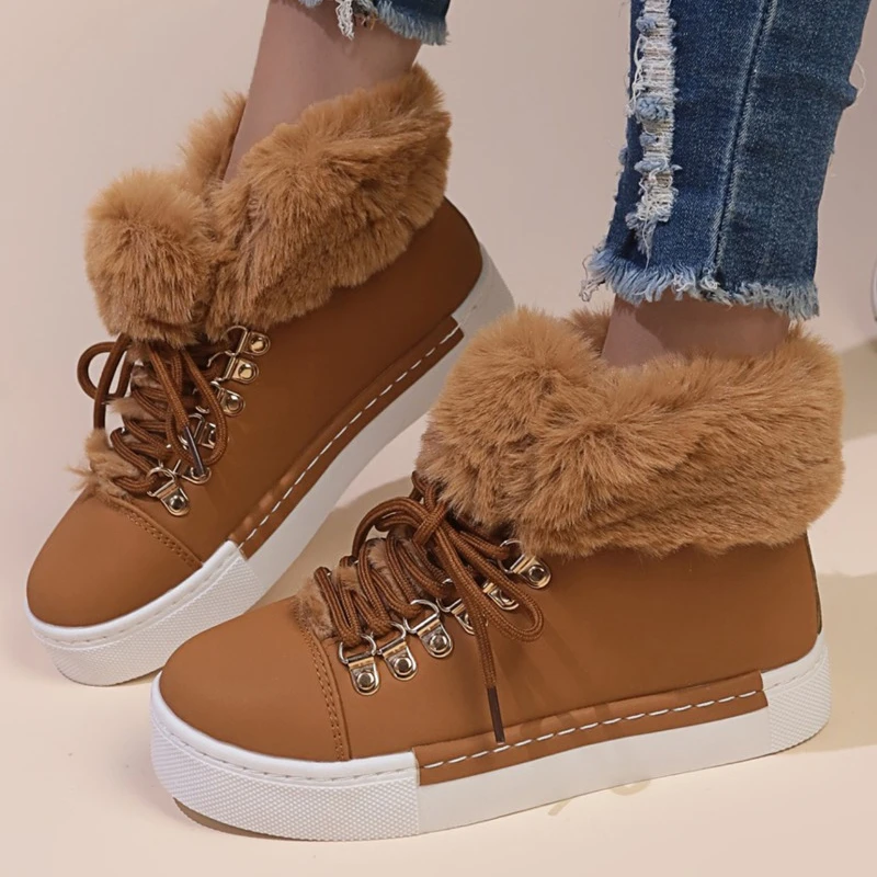 Женские меховые ботинки, зимние плюшевые теплые женские ботинки, модные ботинки на платформе с круглым носком, на шнуровке, размер 43, женские повседневные кроссовки, 2023
Женские меховые ботинки, зимние плюшевые теплые женские ботинки, модные ботинки на платформе с круглым носком, на шнуровке, размер 43, женские повседневные кроссовки, 2023