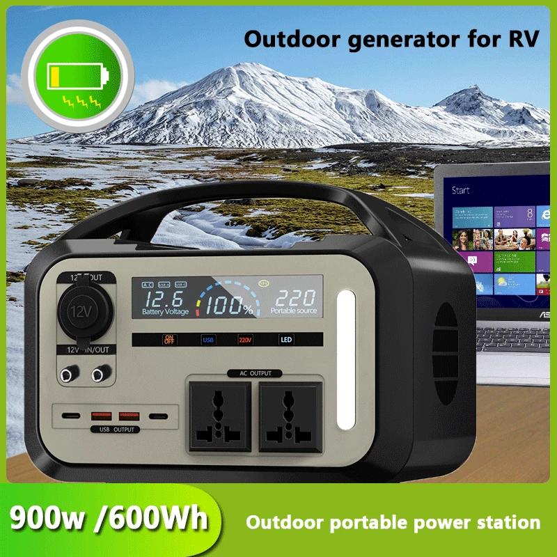 New large capacity portable camping charging station 350w-900w outdoor emergency energy storage battery, household RV generator
New large capacity portable camping charging station 350w-900w outdoor emergency energy storage battery, household RV generator