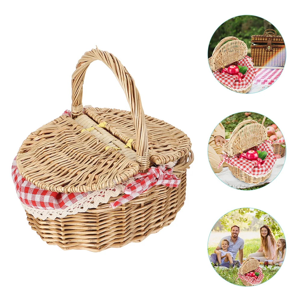 Wicker Picnic Basket Lid Country Vintage Picnic Basket Snacks Bread Storage Basket
Wicker Picnic Basket Lid Country Vintage Picnic Basket Snacks Bread Storage Basket