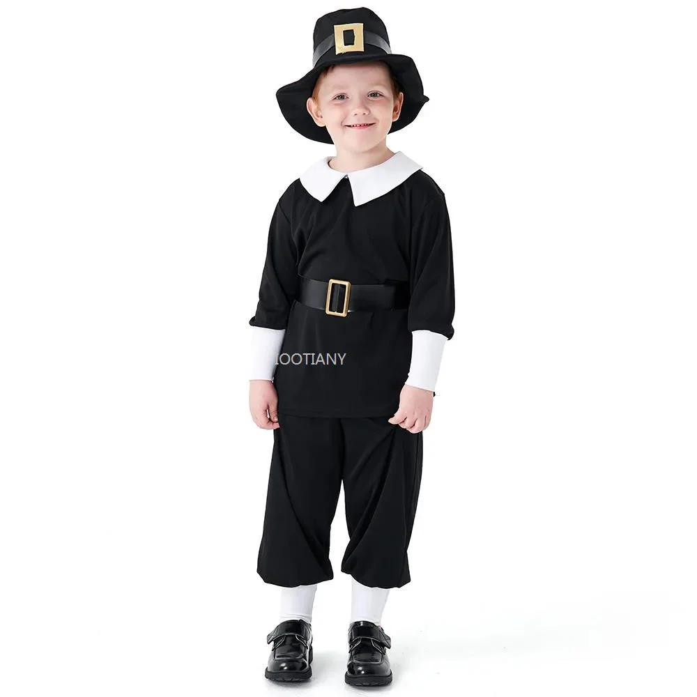 2024 Olden Day Boys Thanksgiving Pilgrim Dress Up Costume Children's Colonial Farm Boy Costumes Stage Play Role-playing Outfit
2024 Olden Day Boys Thanksgiving Pilgrim Dress Up Costume Children's Colonial Farm Boy Costumes Stage Play Role-playing Outfit