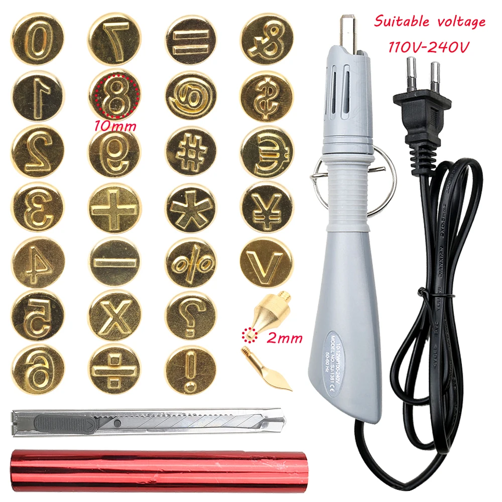 

EU Plug Heated Foil Pen Hot Stamping Applicator Kit Writing or Painting on Leather Paper DIY Wood Crafts Personal Signature