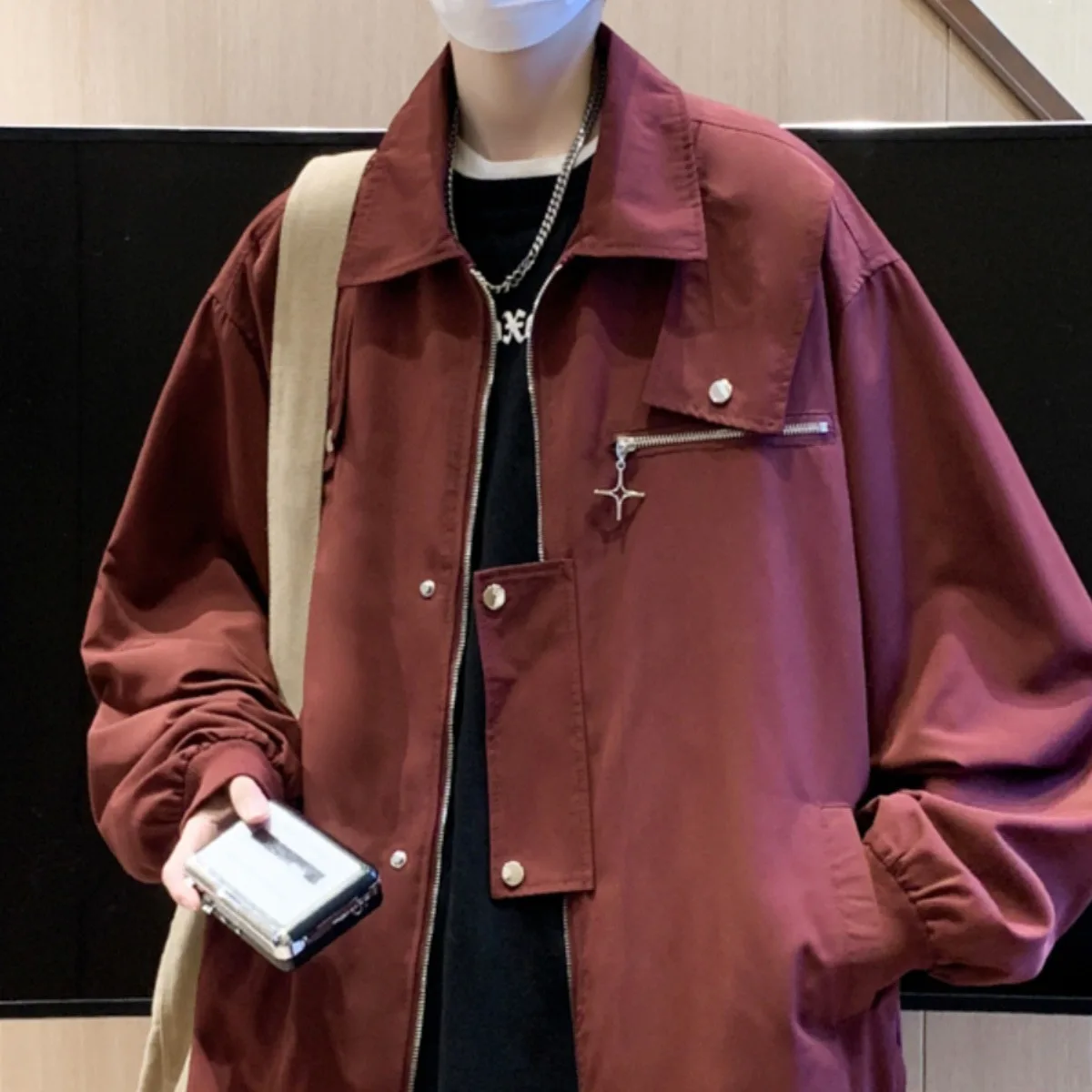 

Korean Reviews Many Clothes Men's Clothing Windbreaker Spring Jacket Loose Casual Fitting Design Harajuku Streetwear Male Coat