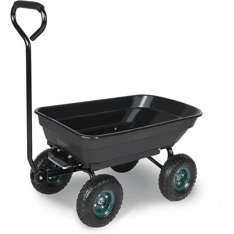 Garden Dump Cart with Steel Frame, Heavy Duty Outdoor Wagon with 9 Inch Pneumatic Rubber Tires, 440lbs Max Capacity, Black
Garden Dump Cart with Steel Frame, Heavy Duty Outdoor Wagon with 9 Inch Pneumatic Rubber Tires, 440lbs Max Capacity, Black
