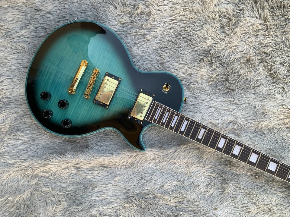 In stock blue circle LP Custom Electric Guitar,mahogany wood body and neck High Quality Pickups and Bright Paint Surface
In stock blue circle LP Custom Electric Guitar,mahogany wood body and neck High Quality Pickups and Bright Paint Surface