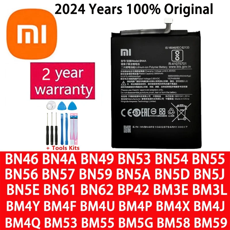 

Original For Xiaomi Redmi Note A3 K30 K40 7 7A 8 8T 9 9T 9S 10 10T 10S 10X 11 11T 12 12T Lite POCO M2 F3 M3 X3 X4 X5 Pro Battery