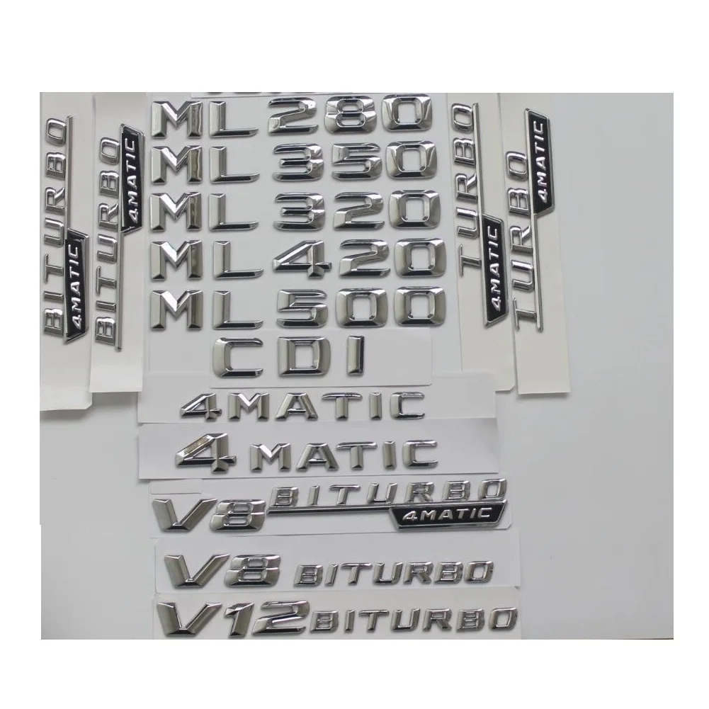 Chrome Trunk Emblems for Mercedes Benz ML55 ML63 AMG ML250 ML280 ML300 ML320 ML350 ML400 ML500 ML550 4MATIC CDI W166 W164
Chrome Trunk Emblems for Mercedes Benz ML55 ML63 AMG ML250 ML280 ML300 ML320 ML350 ML400 ML500 ML550 4MATIC CDI W166 W164