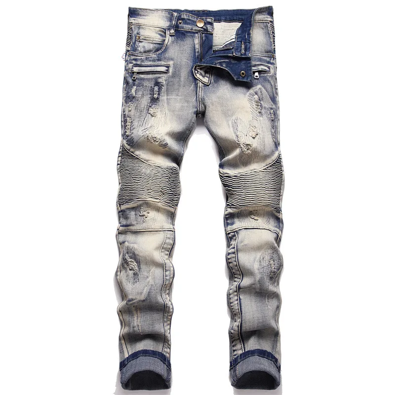 2023 New High Quality Men Casual Jeans Straight Pleated Biker Jeans Male Motorcycle Denim Pants Vaqueros Hombre Plus Size 42
2023 New High Quality Men Casual Jeans Straight Pleated Biker Jeans Male Motorcycle Denim Pants Vaqueros Hombre Plus Size 42
