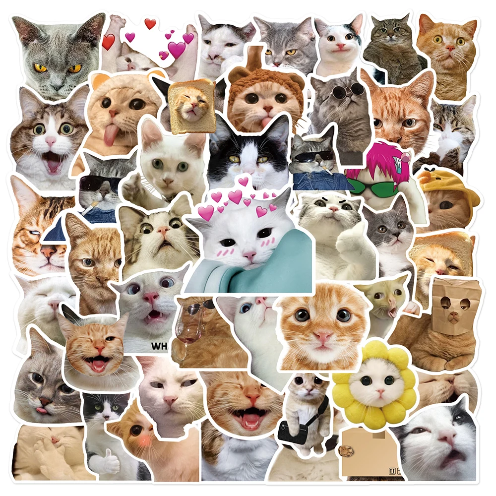 

10/30/50pcs Cute Cats Stickers Funny Famous Cat Meme Catoon Decal DIY Notebook Phone Phone Fridge Bike Car Graffiti Sticker Toys